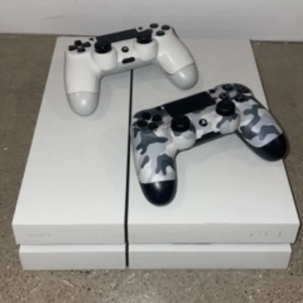 Sony PlayStation 4 Glacier White Console + 2 Wireless DualShock Controllers